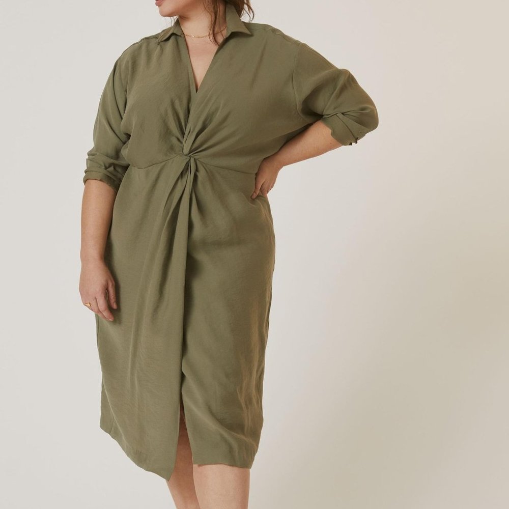 Anthropologie Graziella Twist- Waist Shirt Dress